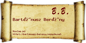 Bartánusz Berény névjegykártya